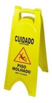 Placa Sinalizadora Cuidado Piso Molhado Amarela 1 Unidade