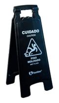 Placa Sinalizadora Piso Molhado Preta Kunber