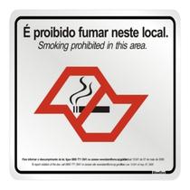 Placa Sinalizadora Proibido Fumar 25x25 Alumínio SP180 - Sinalize Placa Sinalizadora Proibido Fumar 25x25 Alumínio SP180 - Sinalize