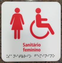Placa Sinalizadora Sanitário Feminino com Método Braile