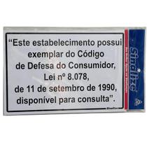 Placa Sinalize Lei Código De Defesa Do Consumidor 30x20cm