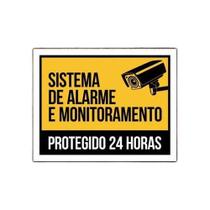 Placa Sistema De Alarme E Monitoramento Protegido 24 Horas Placa Sistema De Alarme E Monitoramento Protegido 24 Horas