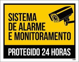 Placa Sistema De Alarme E Monitoramento Protegido (36X46) Placa Sistema De Alarme E Monitoramento Protegido (36X46)