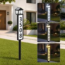 Placa Solar de Endereço Estilo Lanterna GJB com 3 Modos de Iluminação Placa Solar de Endereço Estilo Lanterna GJB com 3 Modos de Iluminação