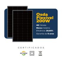Placa Solar Flexível OSDA 200W 24V Monocristalina Ultra Fina Alta Eficiência