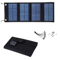 Placa Solar Usb Carregar Celular Fotovoltaica Camping 20w