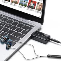 Placa Som USB 7.1 Canais Adaptador Áudio P2 Fone Microfone Notebook PC Gamer XP Vista Win 7 8 10