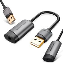 Placa Som Usb Vention Externo P3 3.5mm Omtp Ctia C Nfe 15cm Placa Som Usb Vention Externo P3 3.5mm Omtp Ctia C Nfe 15cm