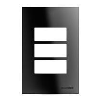 Placa Soprano Brava Up 4x2 3 Módulos Simples Separados Preto Placa Soprano Brava Up 4x2 3 Módulos Simples Separados Preto