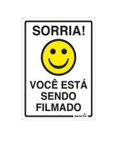 Placa "sorria, Você Está Sendo Filmado!" 15x20cm - Bemfixa Placa "sorria, Você Está Sendo Filmado!" 15x20cm - Bemfixa