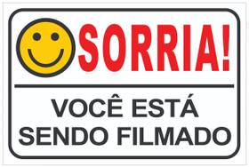 Placa Sorria Você Está Sendo Filmado Tam 15x10 - 10un