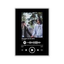 Placa Spotify de Mesa Personalizado Tamanho 20x28 cm