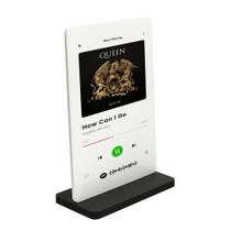 Placa Spotify em Acrílico Branco com Base em MDF Personalizada Placa Spotify em Acrílico Branco com Base em MDF Personalizada