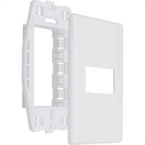 Placa Steck Linha Stella Branca 4X2 - 1 Modulo Horizontal Com Suporte 69270 Placa Steck Linha Stella Branca 4X2 - 1 Modulo Horizontal Com Suporte 69270