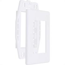 Placa Steck Linha Stella Branca 4X2 - 3 Modulos Horizontais Com Suporte 69570 Placa Steck Linha Stella Branca 4X2 - 3 Modulos Horizontais Com Suporte 69570