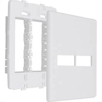 Placa Steck Linha Stella Branca 4X4 - 1 Modulo + 1 Modulo Horizontal Com Suporte 9772 Placa Steck Linha Stella Branca 4X4 - 1 Modulo + 1 Modulo Horizontal Com Suporte 9772