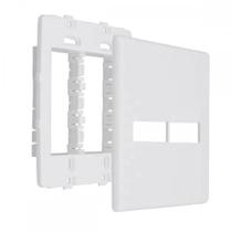 Placa Steck Linha Stella Branca 4X4 - 1 Modulo + 1 Modulo Horizontal Com Suporte 9772 Placa Steck Linha Stella Branca 4X4 - 1 Modulo + 1 Modulo Horizontal Com Suporte 9772