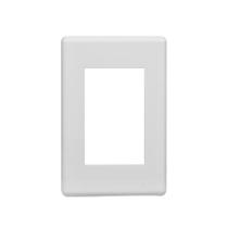 Placa stella steck 4x2 3 modulos horiz.c/suporte branco Placa stella steck 4x2 3 modulos horiz.c/suporte branco