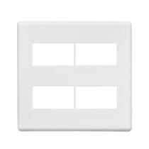 Placa stella steck 4x4 2+2 modulos horiz.c/suporte branco