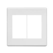 Placa stella steck 4x4 3+3 modulos horiz com suporte branco