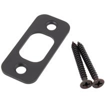 Placa Stone Harbor Hardware Round Corner Deadbolt Strike 2,54x6 cm em preto fosco