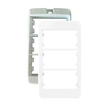 Placa + suporte 3 postos horizontais branco Sleek Condulete - Margirius Placa + suporte 3 postos horizontais branco Sleek Condulete - Margirius