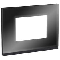 Placa suporte 4x2 3 postos class gr / dark glass horizontal orion schneider