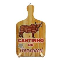 Placa Tábua de Churrasco Porta Pano de Prato - Cantinho do Churrasco