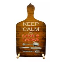 Placa Tábua de Churrasco Porta Pano de Prato Decor - Keep Calm Placa Tábua de Churrasco Porta Pano de Prato Decor - Keep Calm