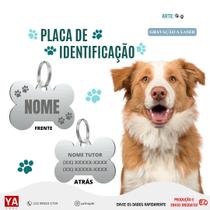 Placa Tag Identificação Pet Plaquinha Pingente Personalizada Cães Cahorro - YASHOP