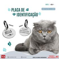 Placa Tag Identificação Pet Plaquinha Pingente Personalizada Gatos