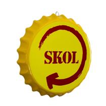 Placa Tampa De Garrafa Decorativa 27 Cm Skol Retro
