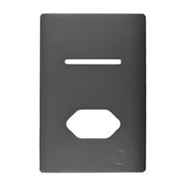 Placa Tampa Espelho 4x2 1 Interruptor + 1 Tomada Grafite Placa Tampa Espelho 4x2 1 Interruptor + 1 Tomada Grafite