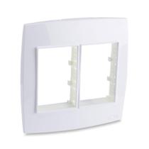 Placa Tomada 4X4 6 Posições com Suporte Branco Rubi - Force Line
