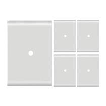 Placa Tramontina 4x2 1 Furo p/ Fio c/ Suporte Liz - Kit 5 un