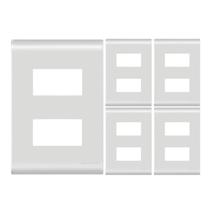 Placa Tramontina 4x2 2 Módulos c/ suporte Liz - Kit 5 un Placa Tramontina 4x2 2 Módulos c/ suporte Liz - Kit 5 un