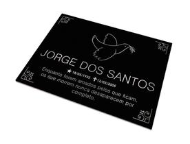 Placa Túmulo 1 Pessoa Desenho Espirito Santo 20x15cm Preta