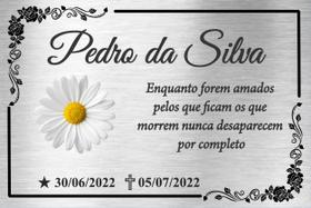 Placa Túmulo Em Aço Inox 30x20cm Colorida