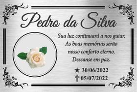 Placa Túmulo Em Aço Inox 30x25cm Colorida