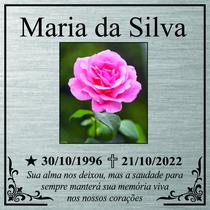 Placa Túmulo Em Aço Inox 30x30cm Colorida Placa Túmulo Em Aço Inox 30x30cm Colorida