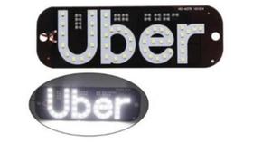 Placa Uber Letreiro Luminoso Led Com Botão Liga/Desliga