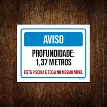 Placa ul Aviso Profundidade 1,37 Metros 18X23