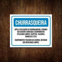 Placa ul Churrasqueira Condomínio Utilização 18X23