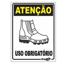 Placa - uso obrigatorio de botas / em ps e.p.i. 20 x 15cm emplac br