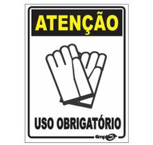 Placa - uso obrigatorio de luvas / em ps e.p.i. 20 x 15cm emplac br