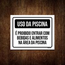 Placa Uso Piscina Proibido Entrar Bebidas 18x23 5un Placa Uso Piscina Proibido Entrar Bebidas 18x23 5un