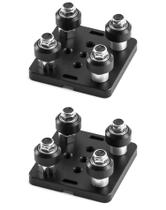 Placa V-Wheel Plate QWORK para 2020, perfil de alumínio, pacote com 2 unidades pretas