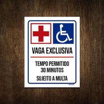 Placa Vaga Exclusiva Deficientes Hospital 30 Minutos 36X46