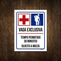 Placa Vaga Exclusiva Idosos Hospital 30 Minutos 27X35