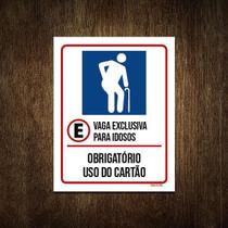 Placa Vaga Exclusiva Idosos Obrigatório Cartão 36X46 - Sinalizo.Com